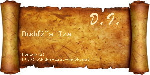 Dudás Iza névjegykártya